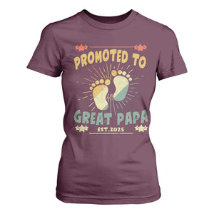 New Dad 2025 T Shirt For Women Promoted to Great Papa TS09 Maroon Print Your Wear