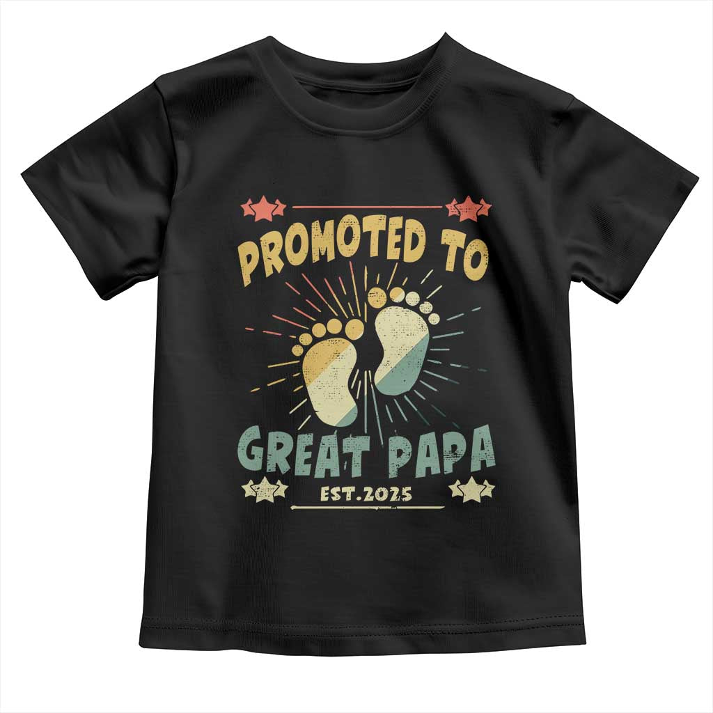 New Dad 2025 Toddler T Shirt Promoted to Great Papa TS09 Black Print Your Wear