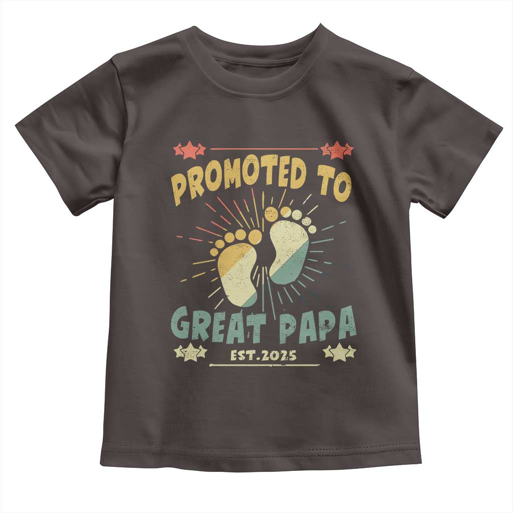 New Dad 2025 Toddler T Shirt Promoted to Great Papa TS09 Dark Chocolate Print Your Wear