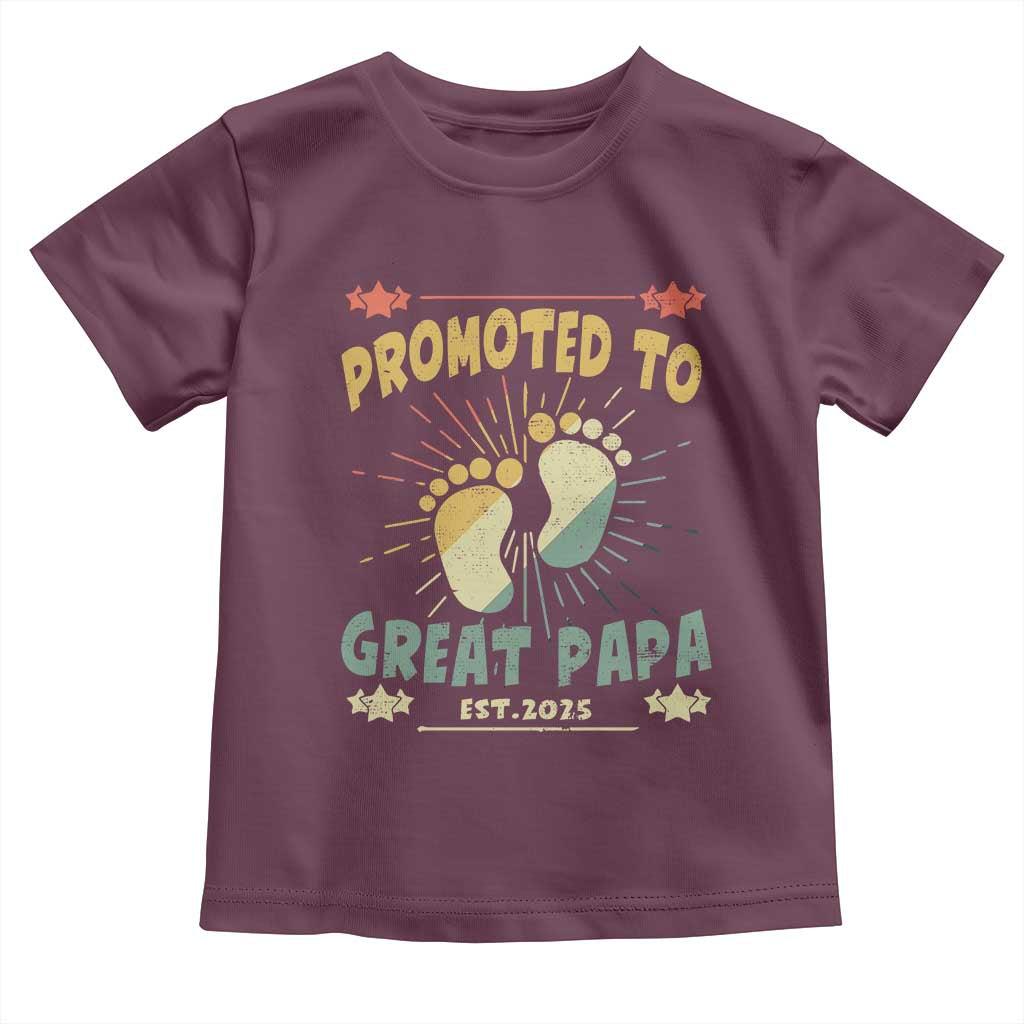 New Dad 2025 Toddler T Shirt Promoted to Great Papa TS09 Maroon Print Your Wear