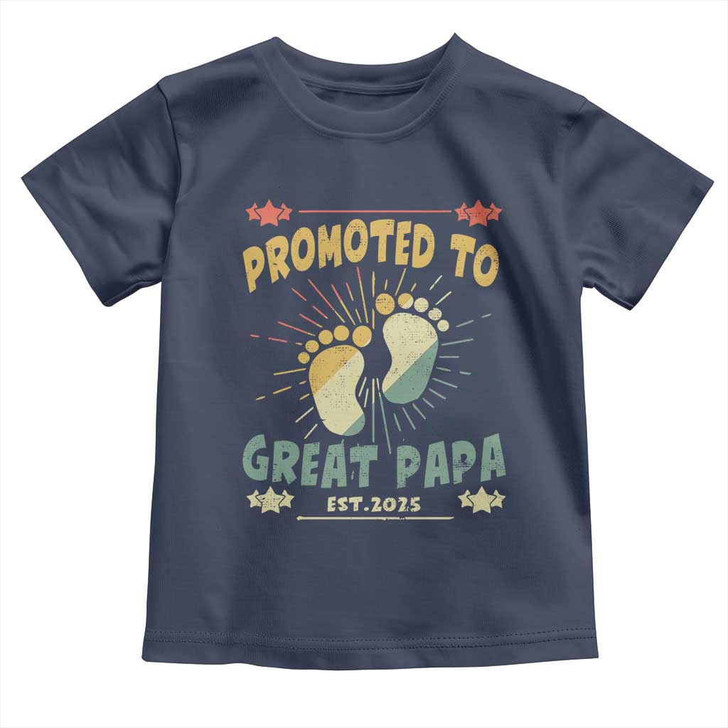 New Dad 2025 Toddler T Shirt Promoted to Great Papa TS09 Navy Print Your Wear