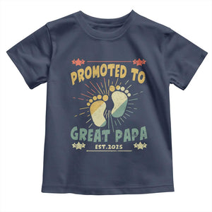 New Dad 2025 Toddler T Shirt Promoted to Great Papa TS09 Navy Print Your Wear
