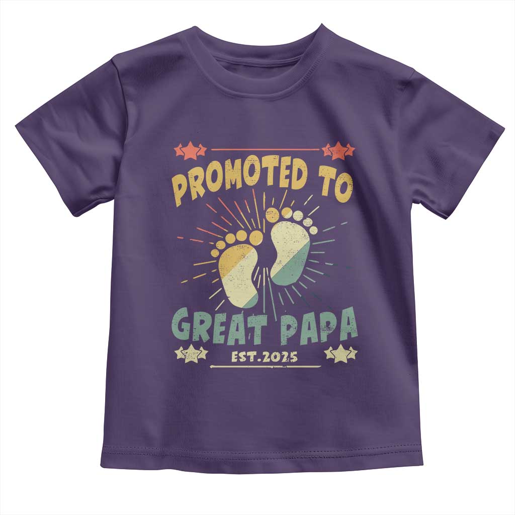 New Dad 2025 Toddler T Shirt Promoted to Great Papa TS09 Purple Print Your Wear