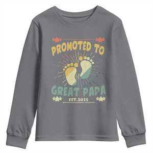 New Dad 2025 Youth Sweatshirt Promoted to Great Papa TS09 Charcoal Print Your Wear