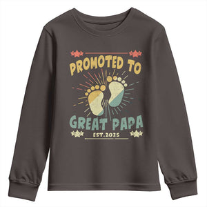 New Dad 2025 Youth Sweatshirt Promoted to Great Papa TS09 Dark Chocolate Print Your Wear