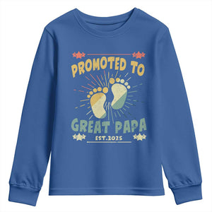 New Dad 2025 Youth Sweatshirt Promoted to Great Papa TS09 Royal Blue Print Your Wear