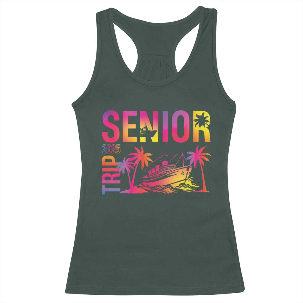 Senior Trip 2025 Racerback Tank Top Class of 2025 TS09 Dark Forest Green Print Your Wear