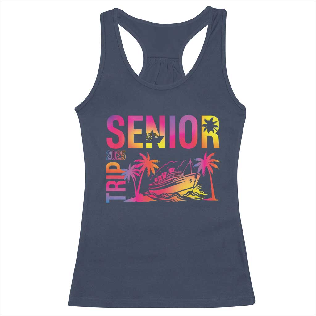 Senior Trip 2025 Racerback Tank Top Class of 2025 TS09 Navy Print Your Wear