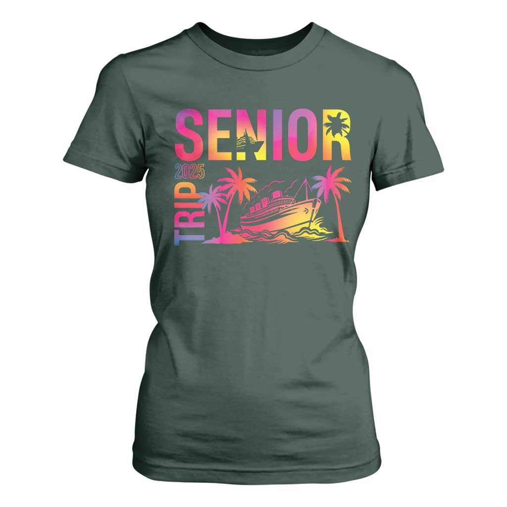 Senior Trip 2025 T Shirt For Women Class of 2025 TS09 Dark Forest Green Print Your Wear