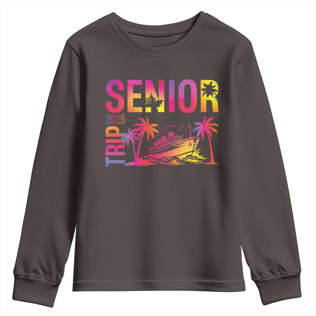 Senior Trip 2025 Youth Sweatshirt Class of 2025 TS09 Dark Chocolate Print Your Wear