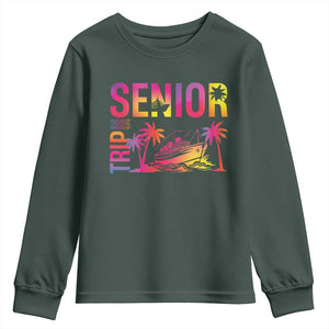 Senior Trip 2025 Youth Sweatshirt Class of 2025 TS09 Dark Forest Green Print Your Wear
