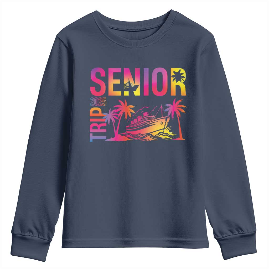 Senior Trip 2025 Youth Sweatshirt Class of 2025 TS09 Navy Print Your Wear