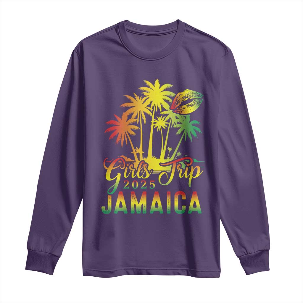 Jamaica Girls Trip 2025 Long Sleeve Shirt Summer Vacation TS09 Purple Print Your Wear