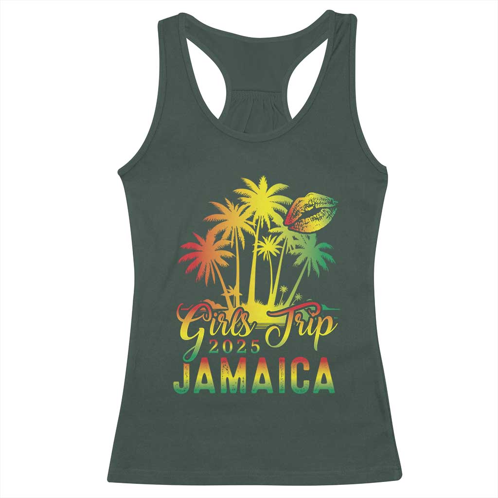 Jamaica Girls Trip 2025 Racerback Tank Top Summer Vacation TS09 Dark Forest Green Print Your Wear