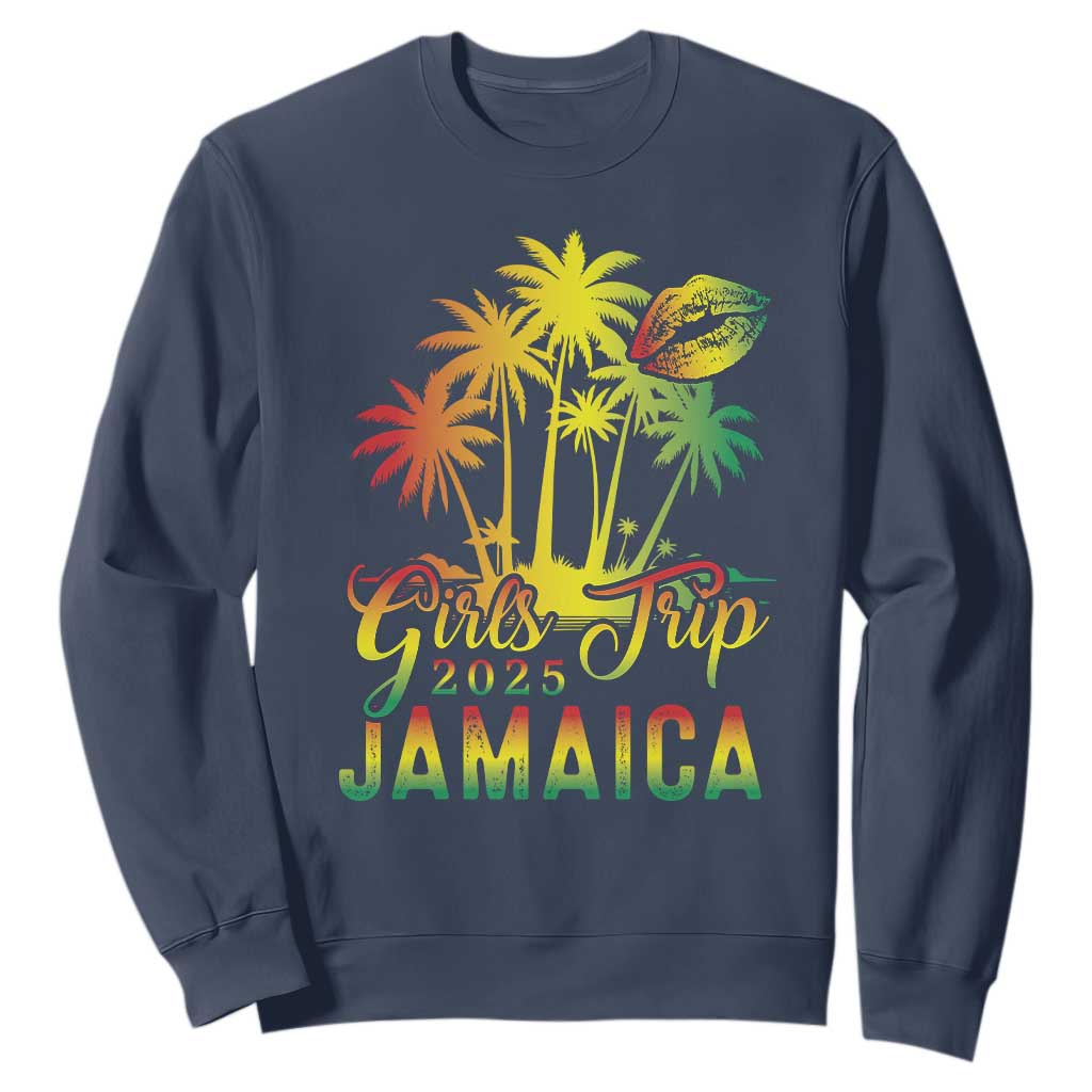 Jamaica Girls Trip 2025 Sweatshirt Summer Vacation TS09 Navy Print Your Wear
