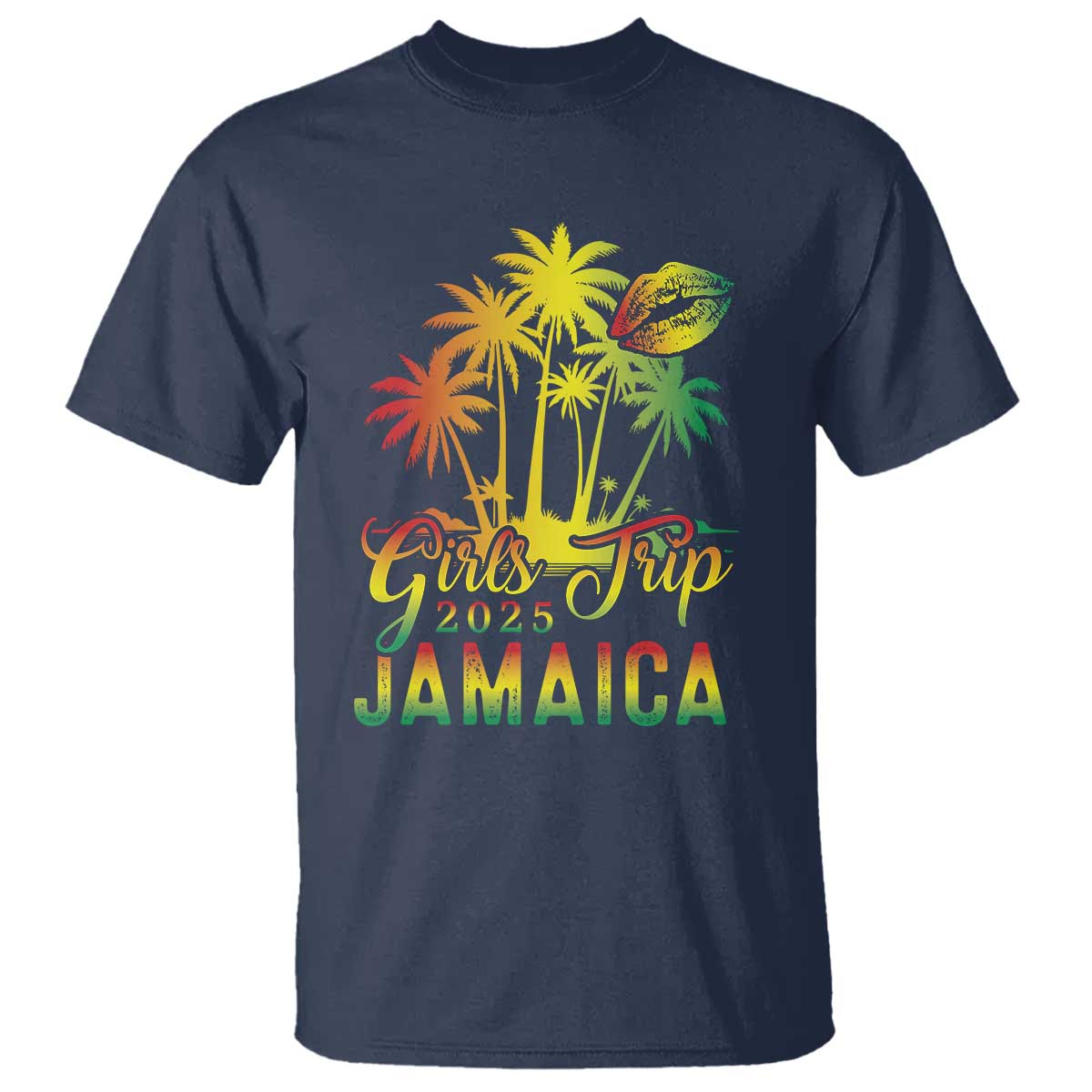 Jamaica Girls Trip 2025 T Shirt Summer Vacation TS09 Navy Print Your Wear