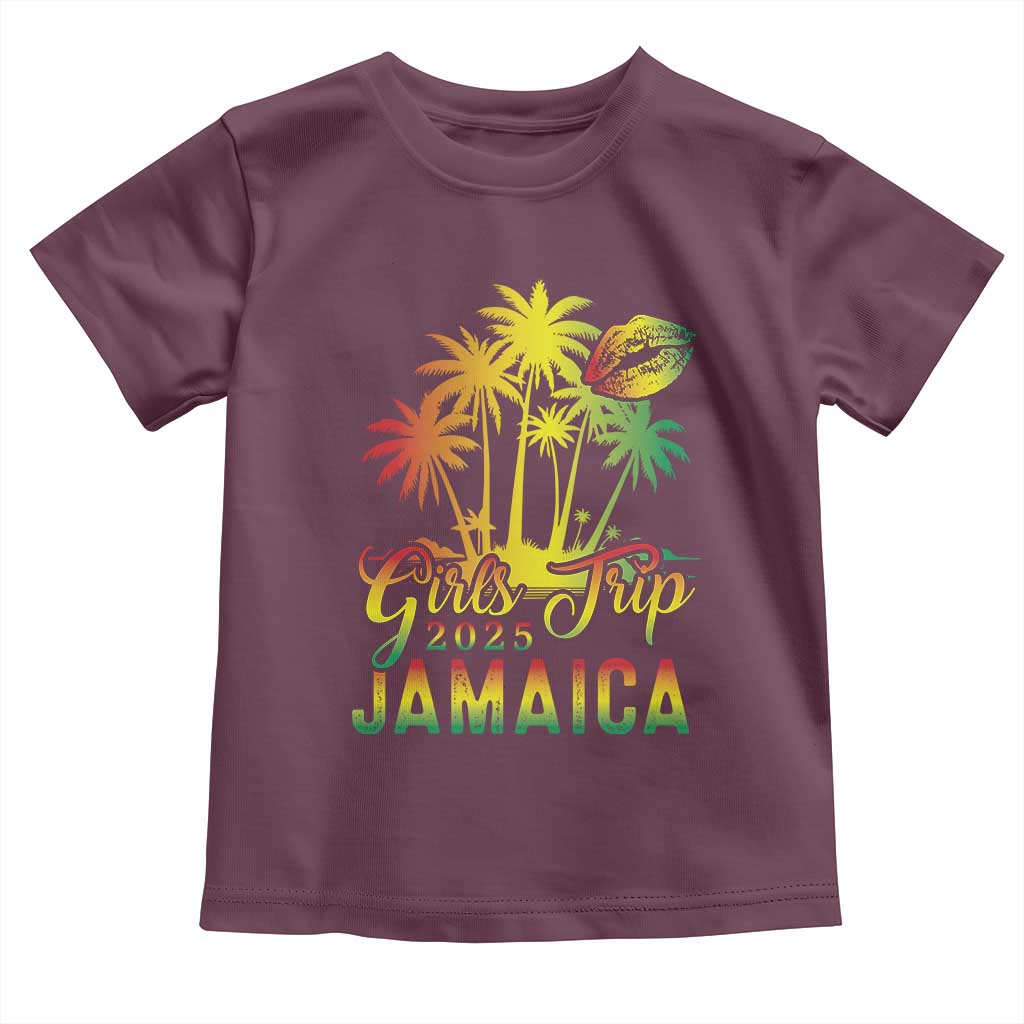 Jamaica Girls Trip 2025 Toddler T Shirt Summer Vacation TS09 Maroon Print Your Wear