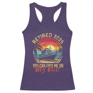 Funny Retirement Racerback Tank Top I'm Retired You Can Find Me On My Boat TS09 Purple Print Your Wear