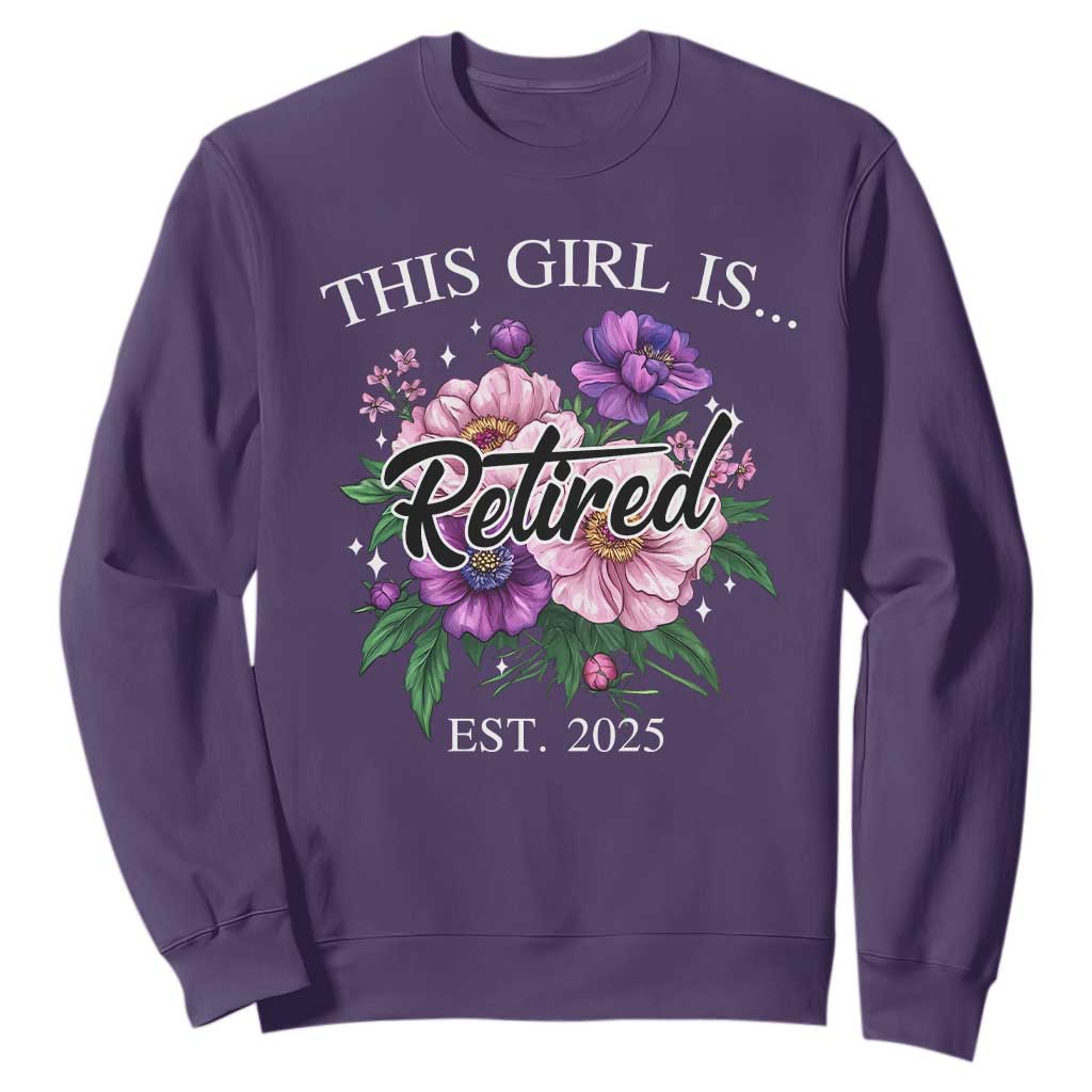 This Girl Is Retired Est 2025 Sweatshirt TS09 Purple Print Your Wear