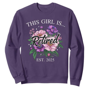 This Girl Is Retired Est 2025 Sweatshirt TS09 Purple Print Your Wear