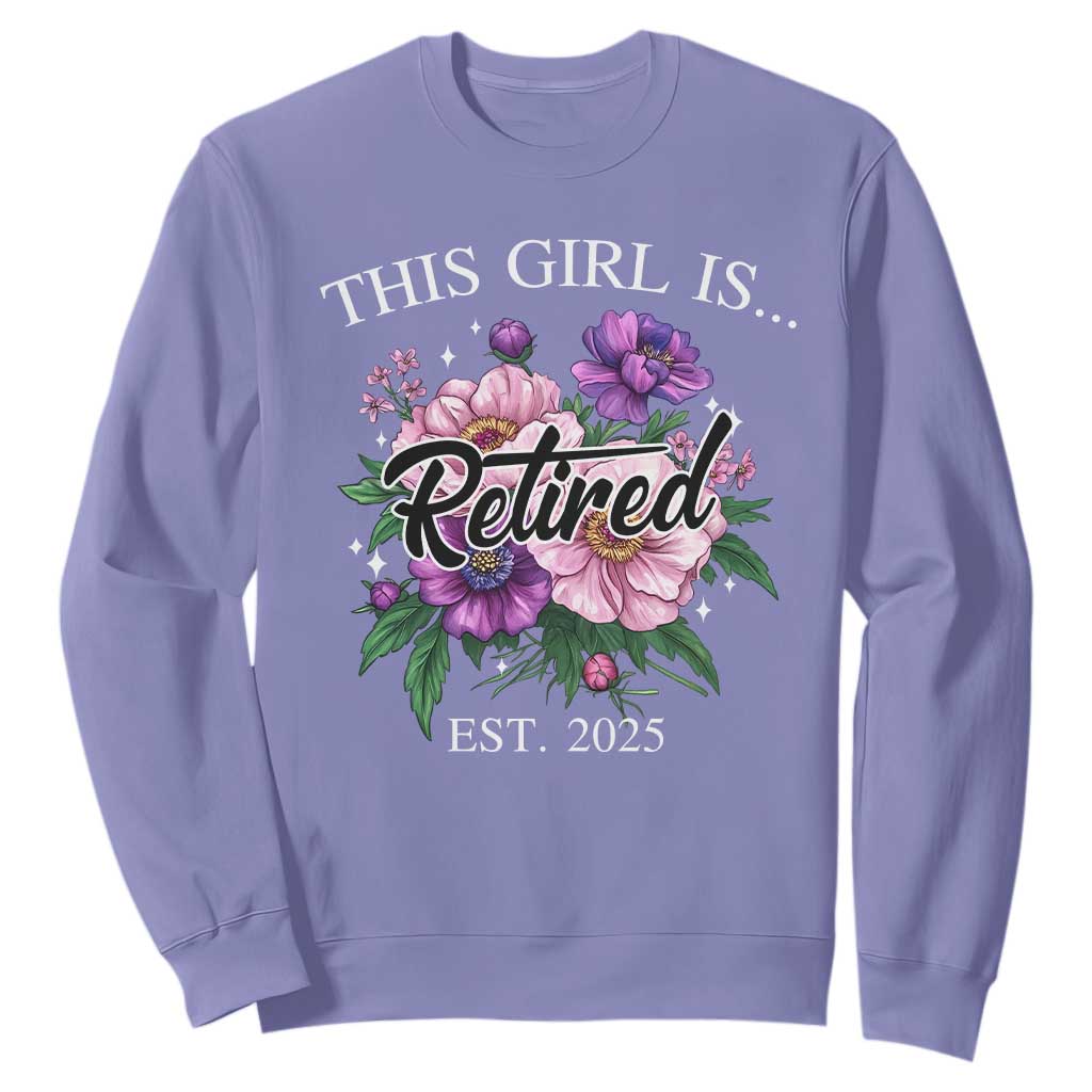 This Girl Is Retired Est 2025 Sweatshirt TS09 Violet Print Your Wear