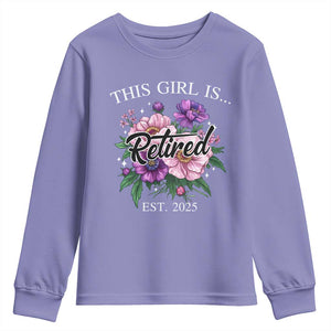 This Girl Is Retired Est 2025 Youth Sweatshirt TS09 Violet Print Your Wear