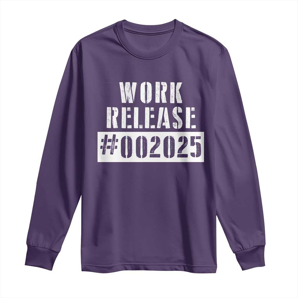 Funny Retirement 2025 Long Sleeve Shirt Work Release TS09 Purple Print Your Wear