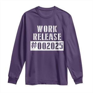 Funny Retirement 2025 Long Sleeve Shirt Work Release TS09 Purple Print Your Wear