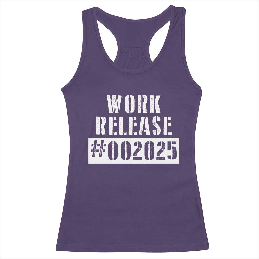 Funny Retirement 2025 Racerback Tank Top Work Release TS09 Purple Print Your Wear