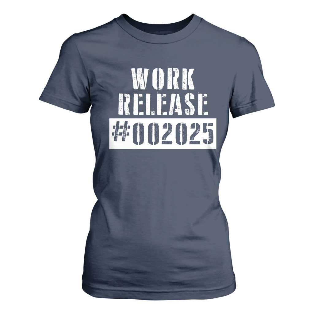 Funny Retirement 2025 T Shirt For Women Work Release TS09 Navy Print Your Wear