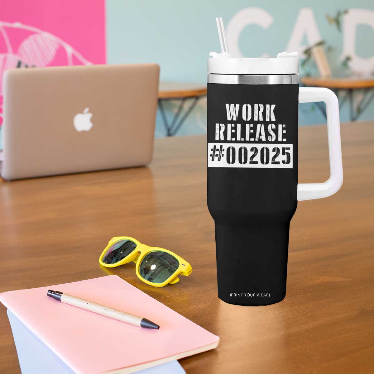 Funny Retirement 2025 Tumbler With Handle Work Release TS09 Print Your Wear