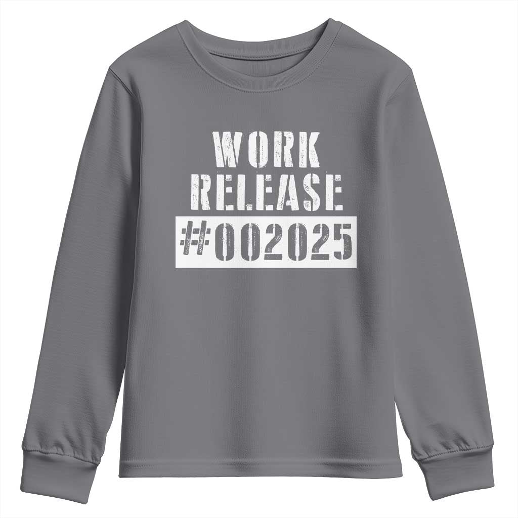 Funny Retirement 2025 Youth Sweatshirt Work Release TS09 Charcoal Print Your Wear