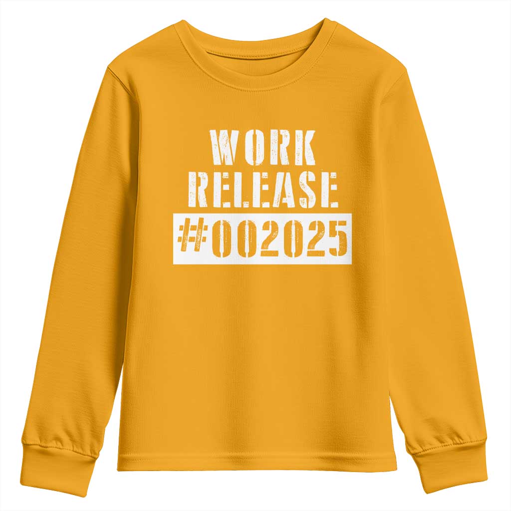 Funny Retirement 2025 Youth Sweatshirt Work Release TS09 Gold Print Your Wear
