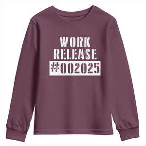 Funny Retirement 2025 Youth Sweatshirt Work Release TS09 Maroon Print Your Wear