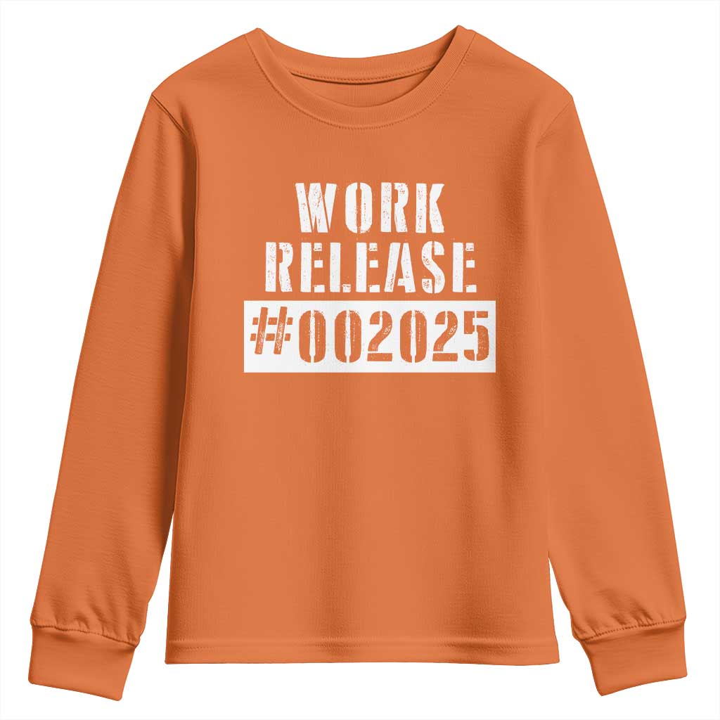 Funny Retirement 2025 Youth Sweatshirt Work Release TS09 Orange Print Your Wear