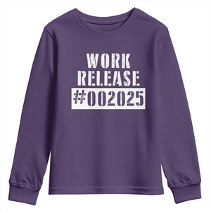 Funny Retirement 2025 Youth Sweatshirt Work Release TS09 Purple Print Your Wear