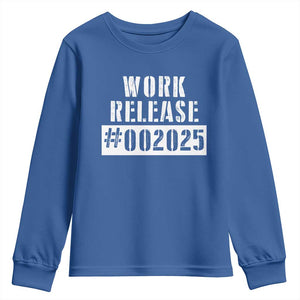 Funny Retirement 2025 Youth Sweatshirt Work Release TS09 Royal Blue Print Your Wear