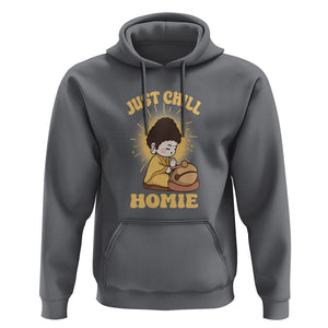 Funny Buddhism Hoodie Just Chill Homie Cute Baby Buddha TS09 Charcoal Printyourwear