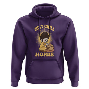 Funny Buddhism Hoodie Just Chill Homie Cute Baby Buddha TS09 Purple Printyourwear