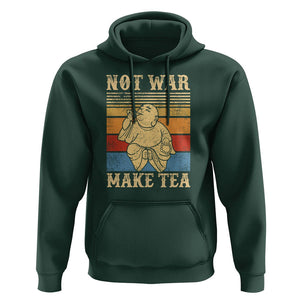 Funny Buddhism Hoodie Make Tea Not War Buddha TS09 Dark Forest Green Printyourwear
