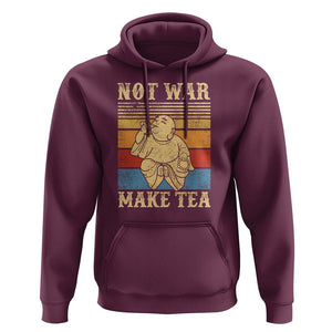 Funny Buddhism Hoodie Make Tea Not War Buddha TS09 Maroon Printyourwear