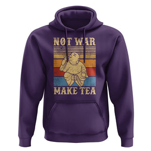 Funny Buddhism Hoodie Make Tea Not War Buddha TS09 Purple Printyourwear