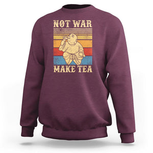 Funny Buddhism Sweatshirt Make Tea Not War Buddha TS09 Maroon Printyourwear