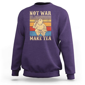 Funny Buddhism Sweatshirt Make Tea Not War Buddha TS09 Purple Printyourwear