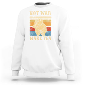 Funny Buddhism Sweatshirt Make Tea Not War Buddha TS09 White Printyourwear