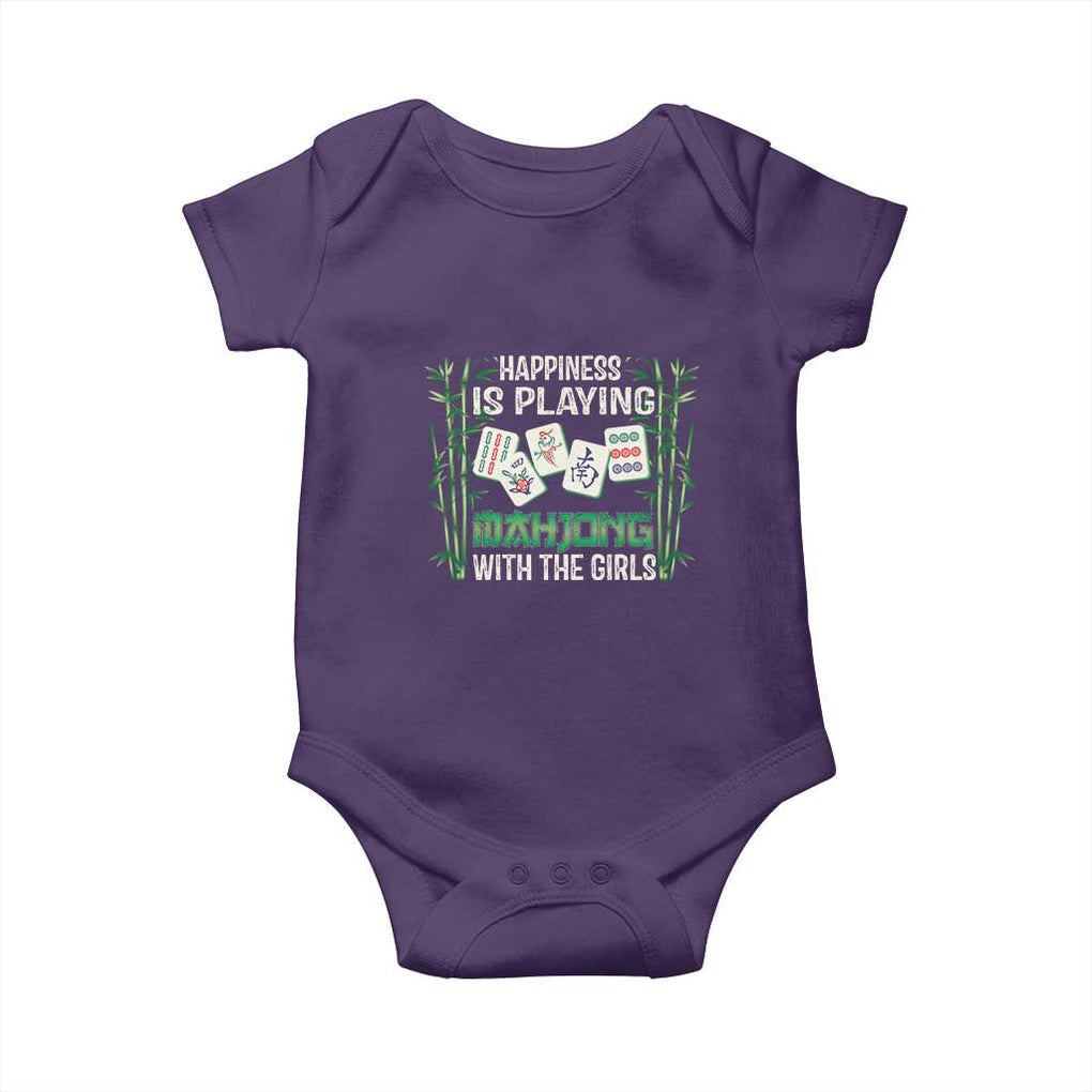 Happiness Is Playing Mahjong With The Girls Baby Onesie TS09 Purple Print Your Wear