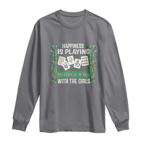 Happiness Is Playing Mahjong With The Girls Long Sleeve Shirt TS09 Charcoal Print Your Wear