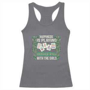 Happiness Is Playing Mahjong With The Girls Racerback Tank Top TS09 Charcoal Print Your Wear