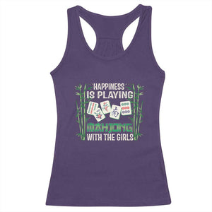 Happiness Is Playing Mahjong With The Girls Racerback Tank Top TS09 Purple Print Your Wear