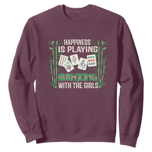 Happiness Is Playing Mahjong With The Girls Sweatshirt TS09 Maroon Print Your Wear